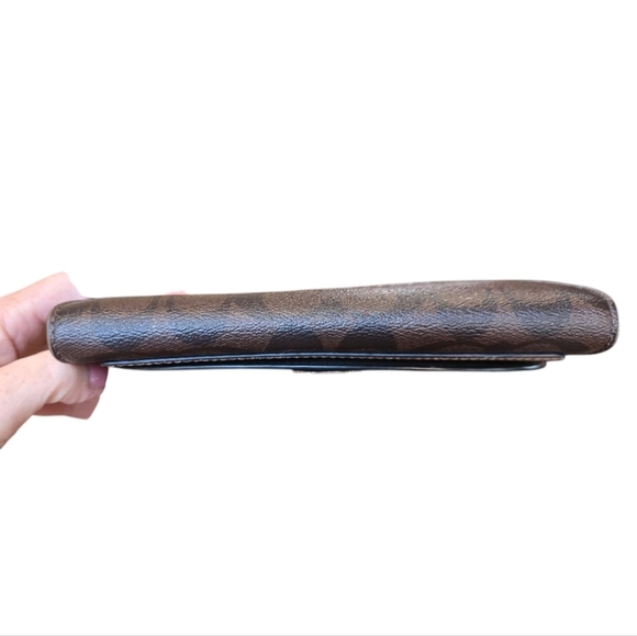 Coach Metallic Gold Black Leather Slim Long Multi-Compartment Wallet - Picture 7 of 13